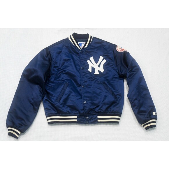 STARTER Blue Yankees Bomber Jacket Iconic Design - Picture 1 of 5